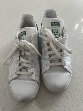 adidas White & Green Low-Top Sneakers